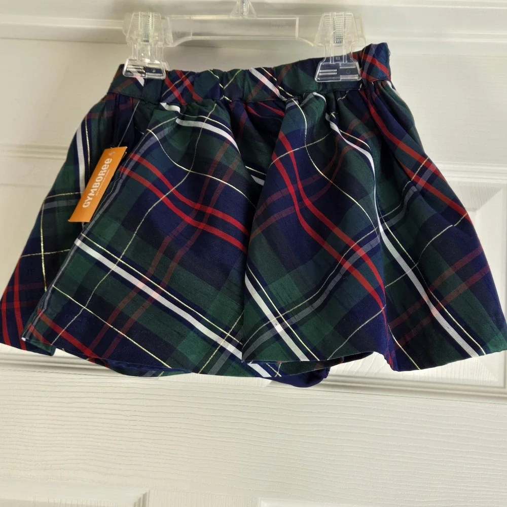 Gymboree Girl's Navy‎ Plaid Lined Skirt size 3T With Bloomers New With Tags